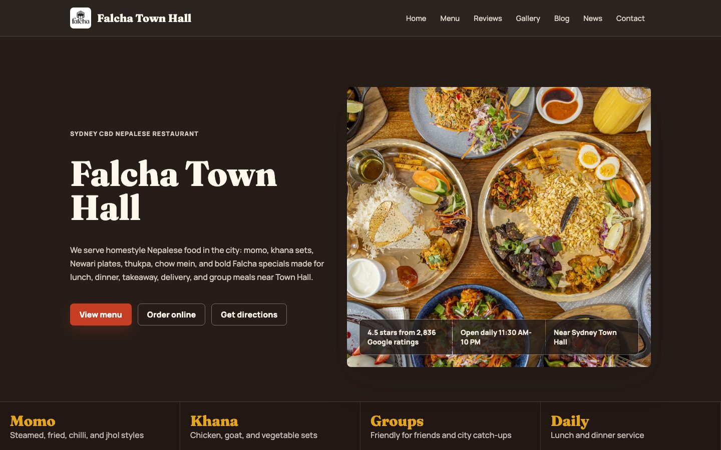 Falcha Town Hall website preview