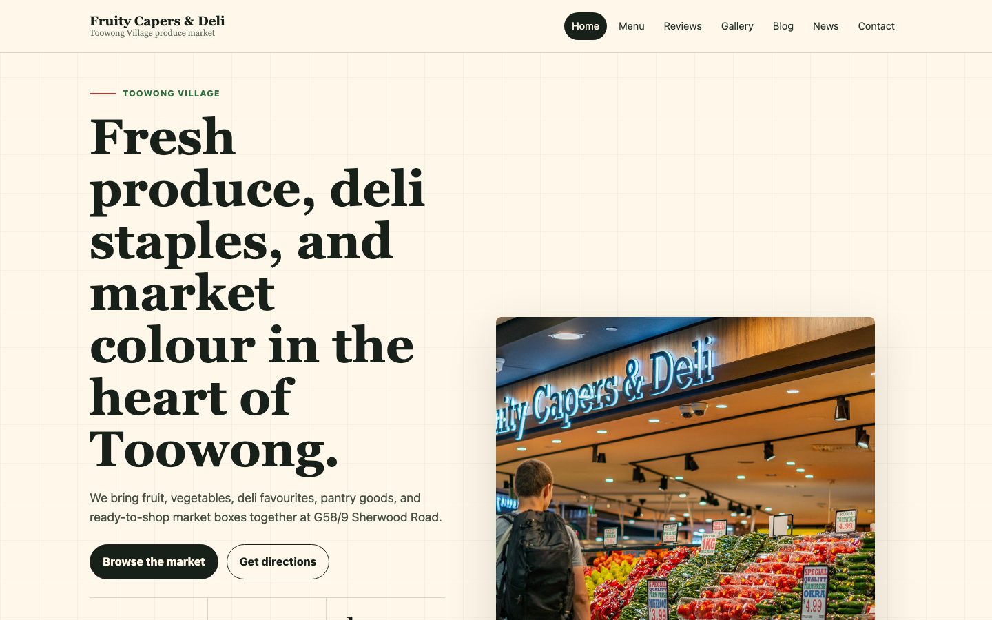 Fruity Capers website preview