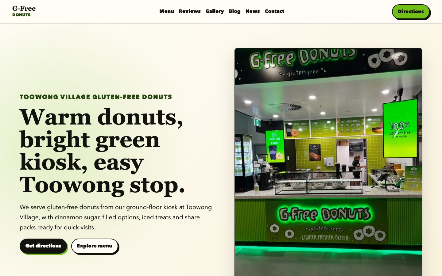 G-Free Donuts website preview
