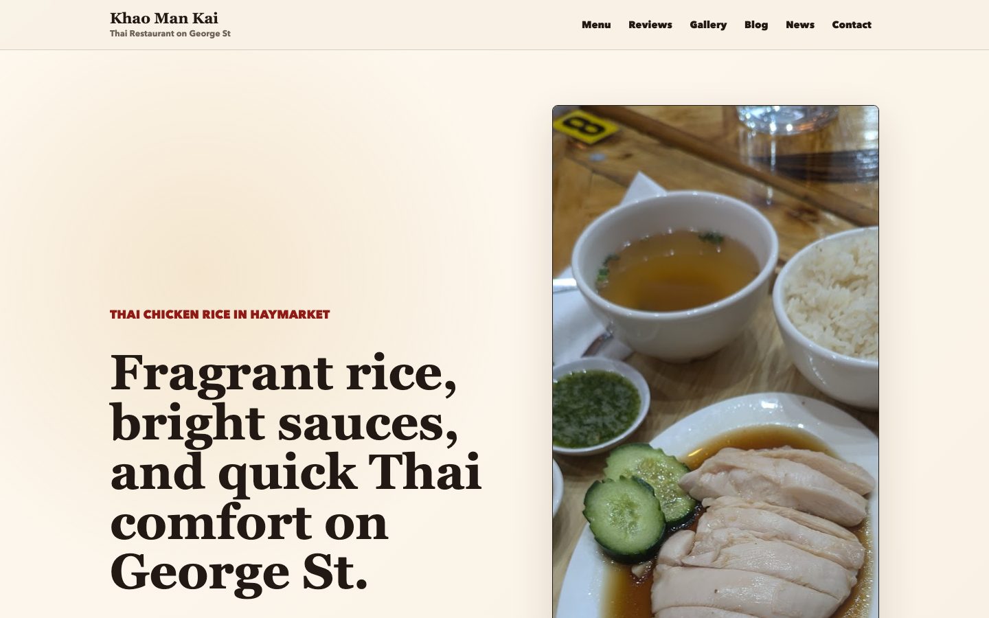 Khao Man Kai website preview