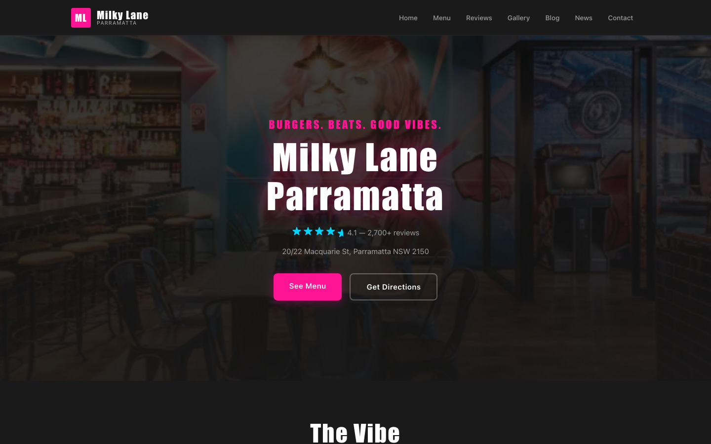 Milky Lane Parramatta website preview