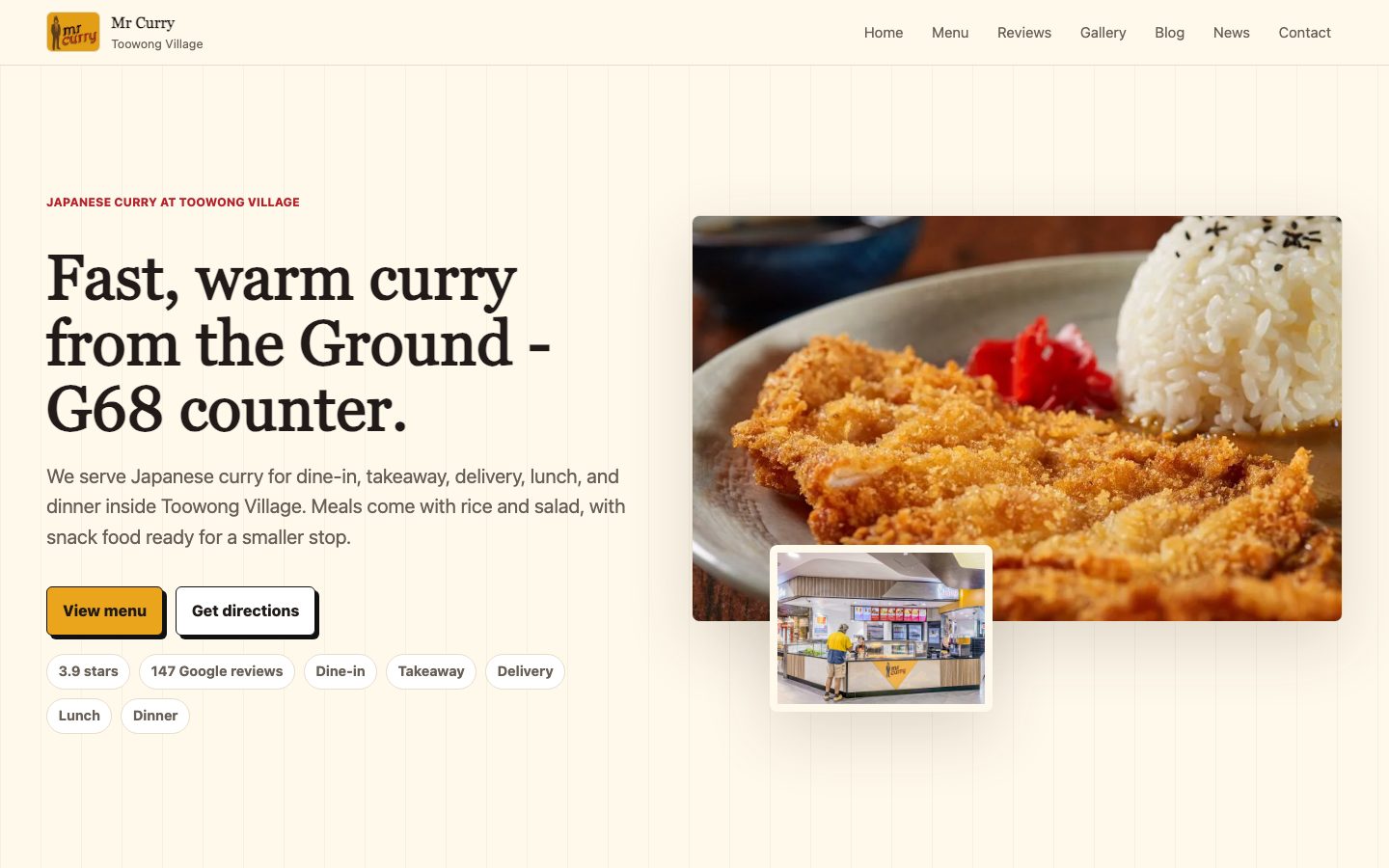 Mr Curry website preview