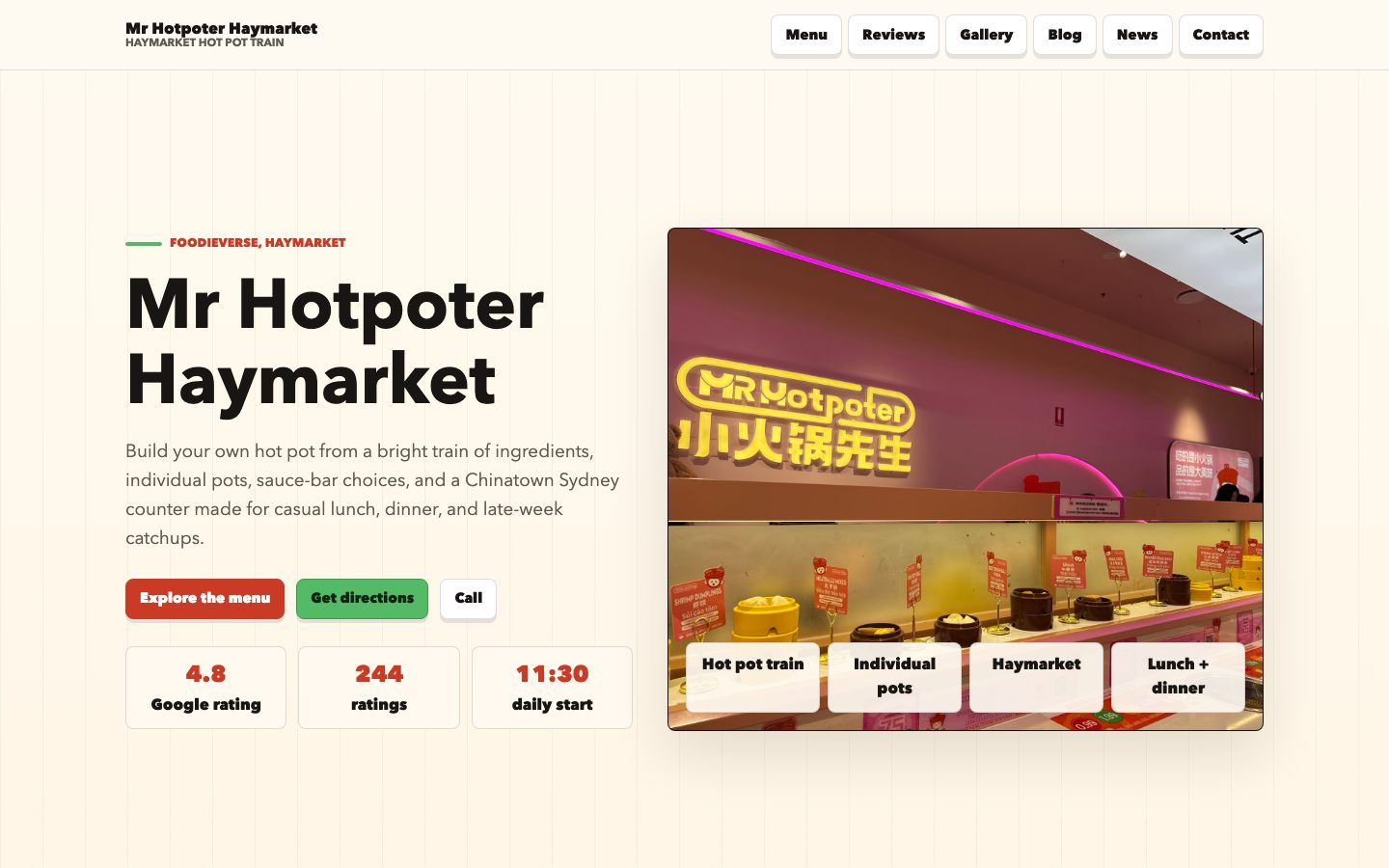 Mr Hotpoter Haymarket website preview