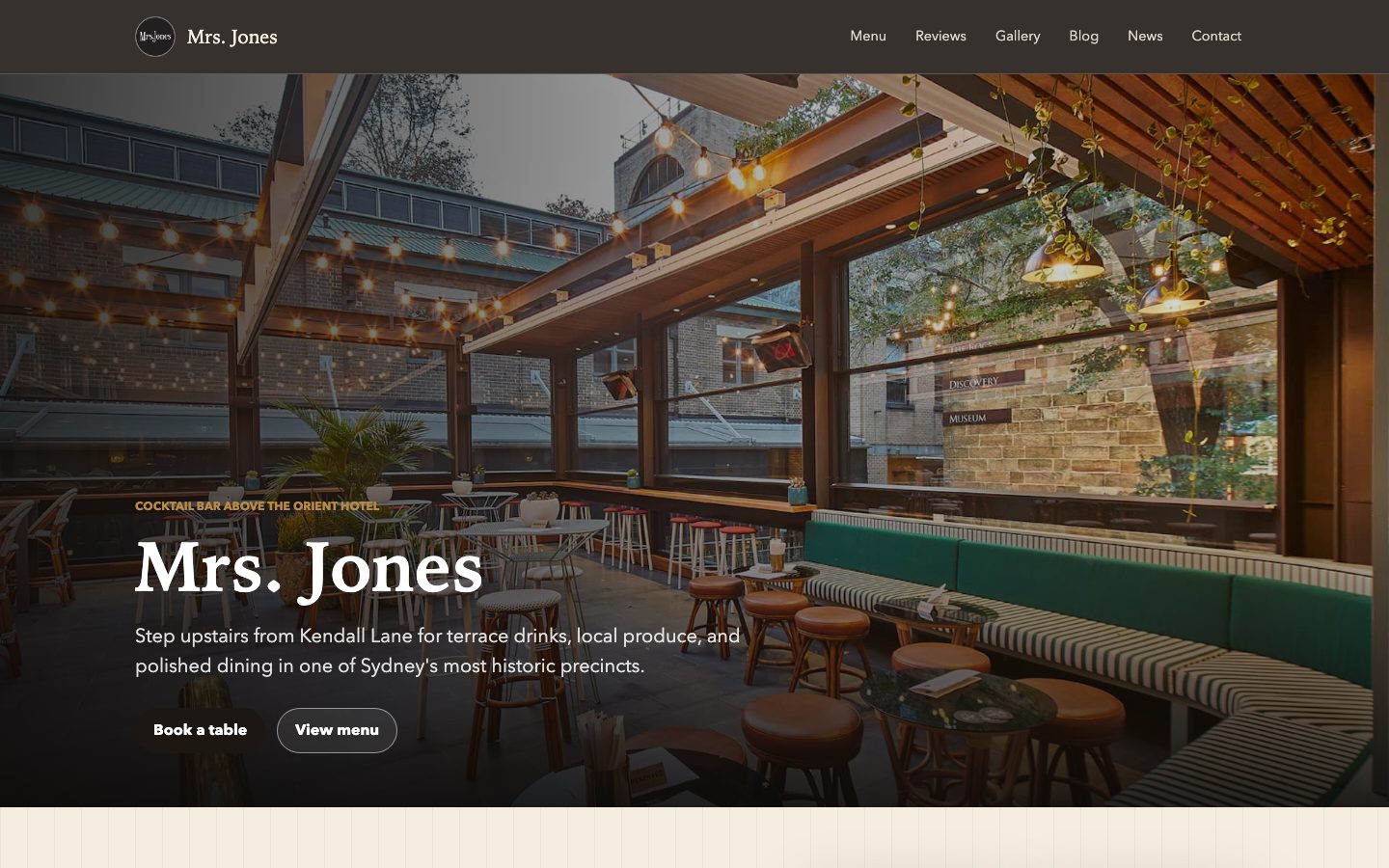 Mrs Jones website preview