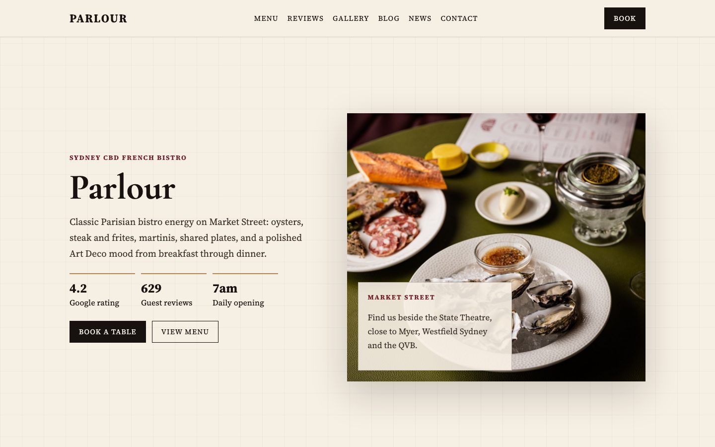 Parlour website preview