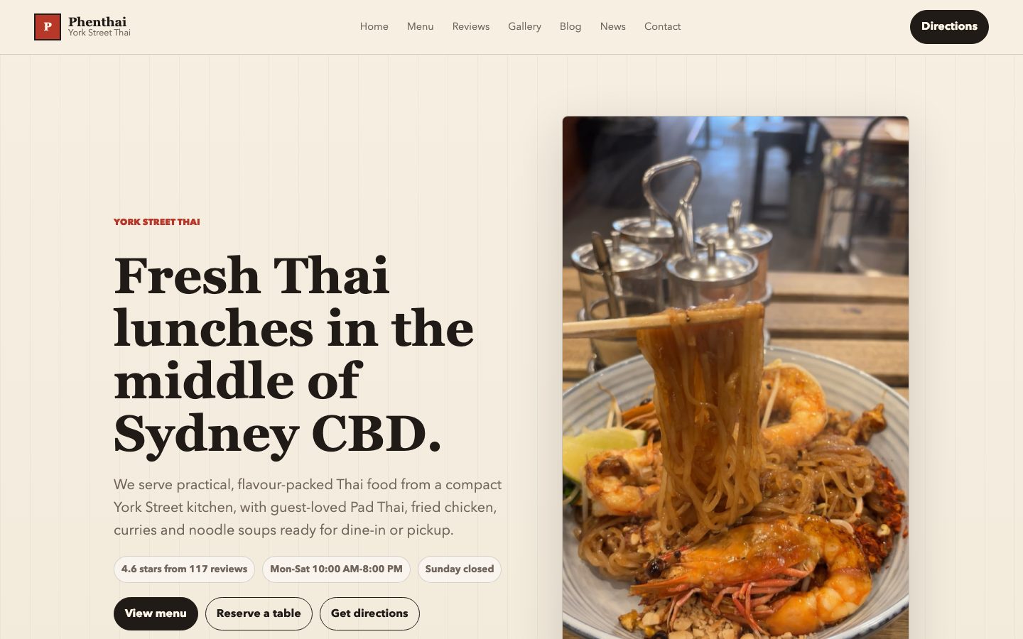Phenthai website preview