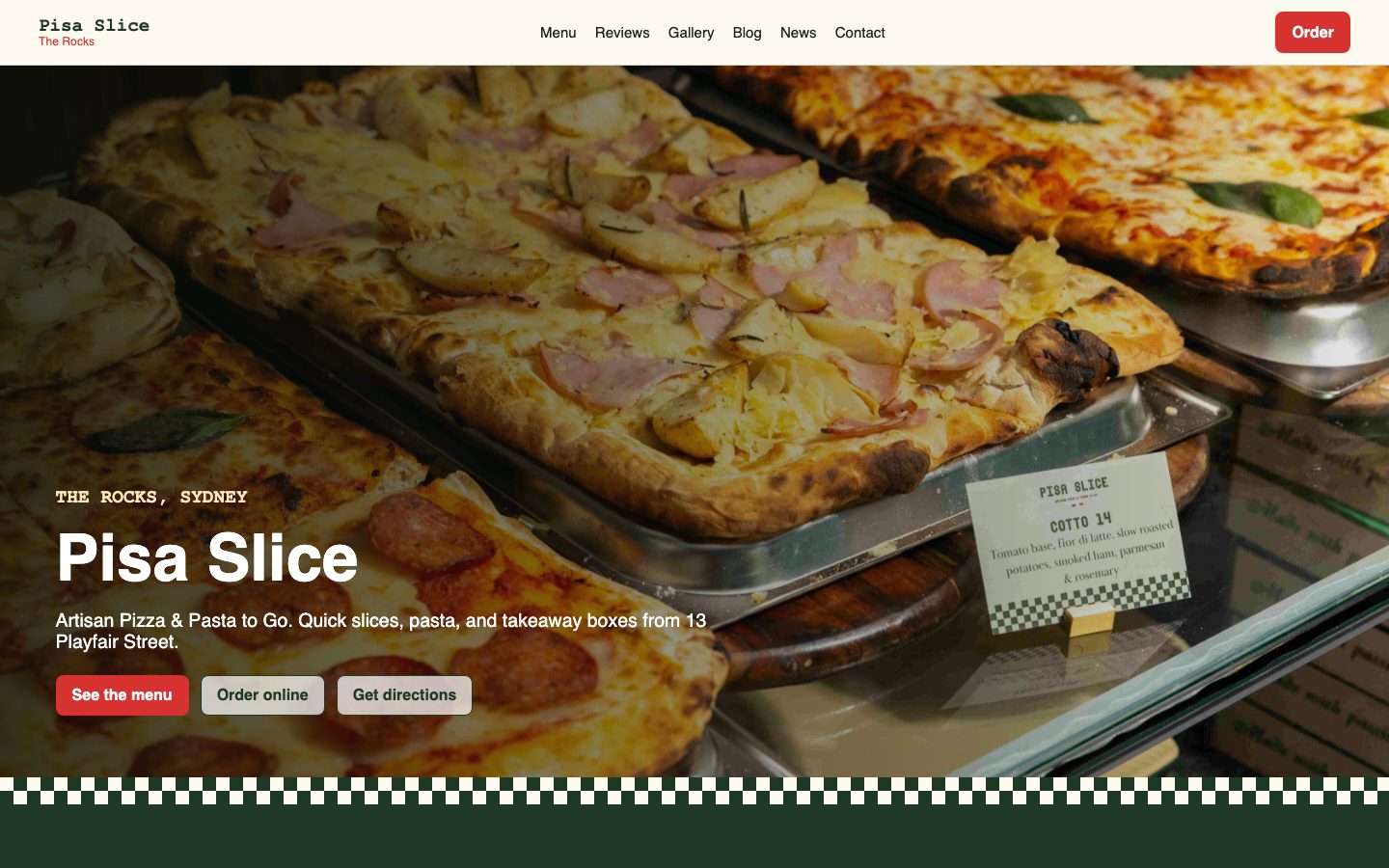 Pisa Slice The Rocks website preview