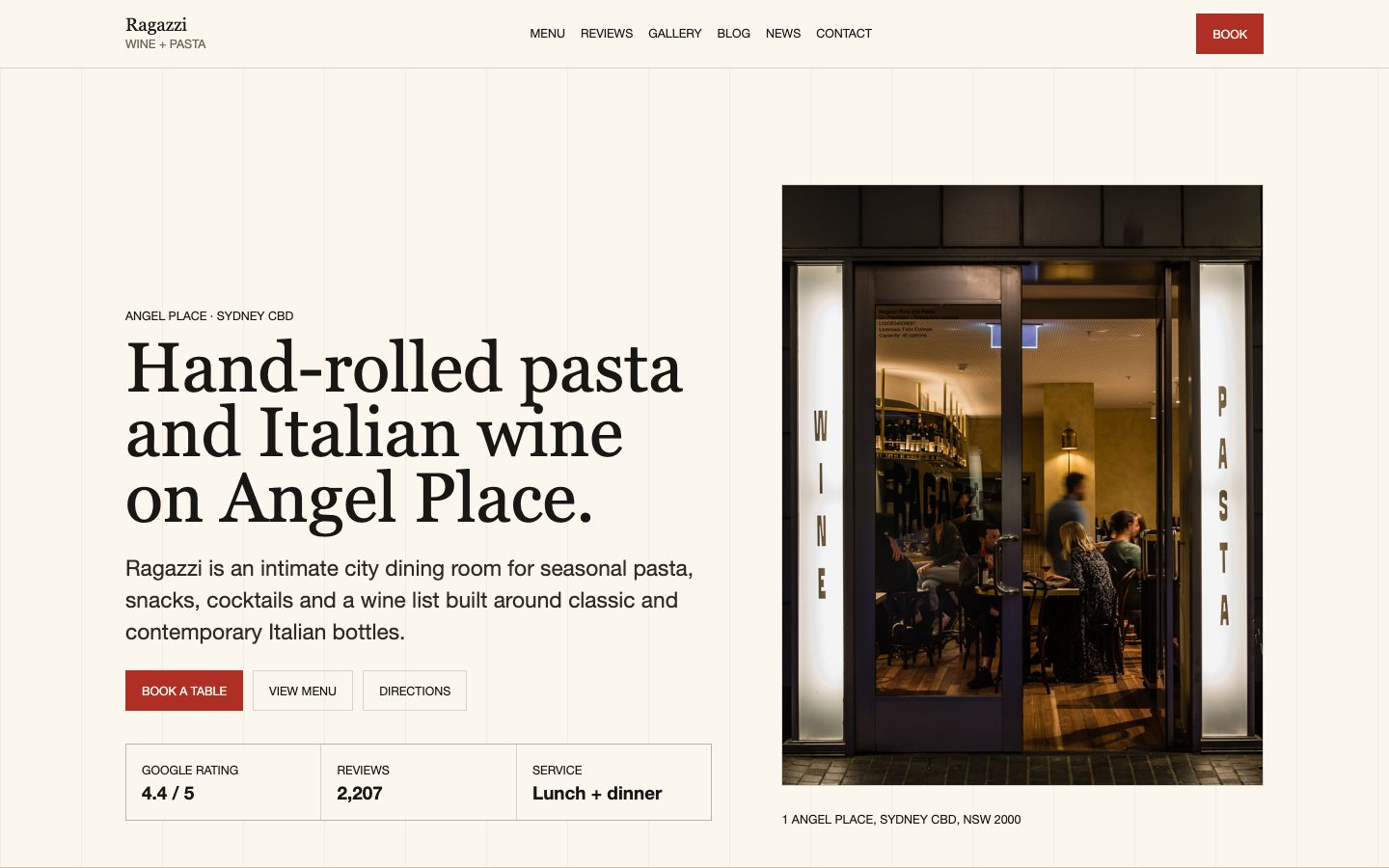 Ragazzi website preview