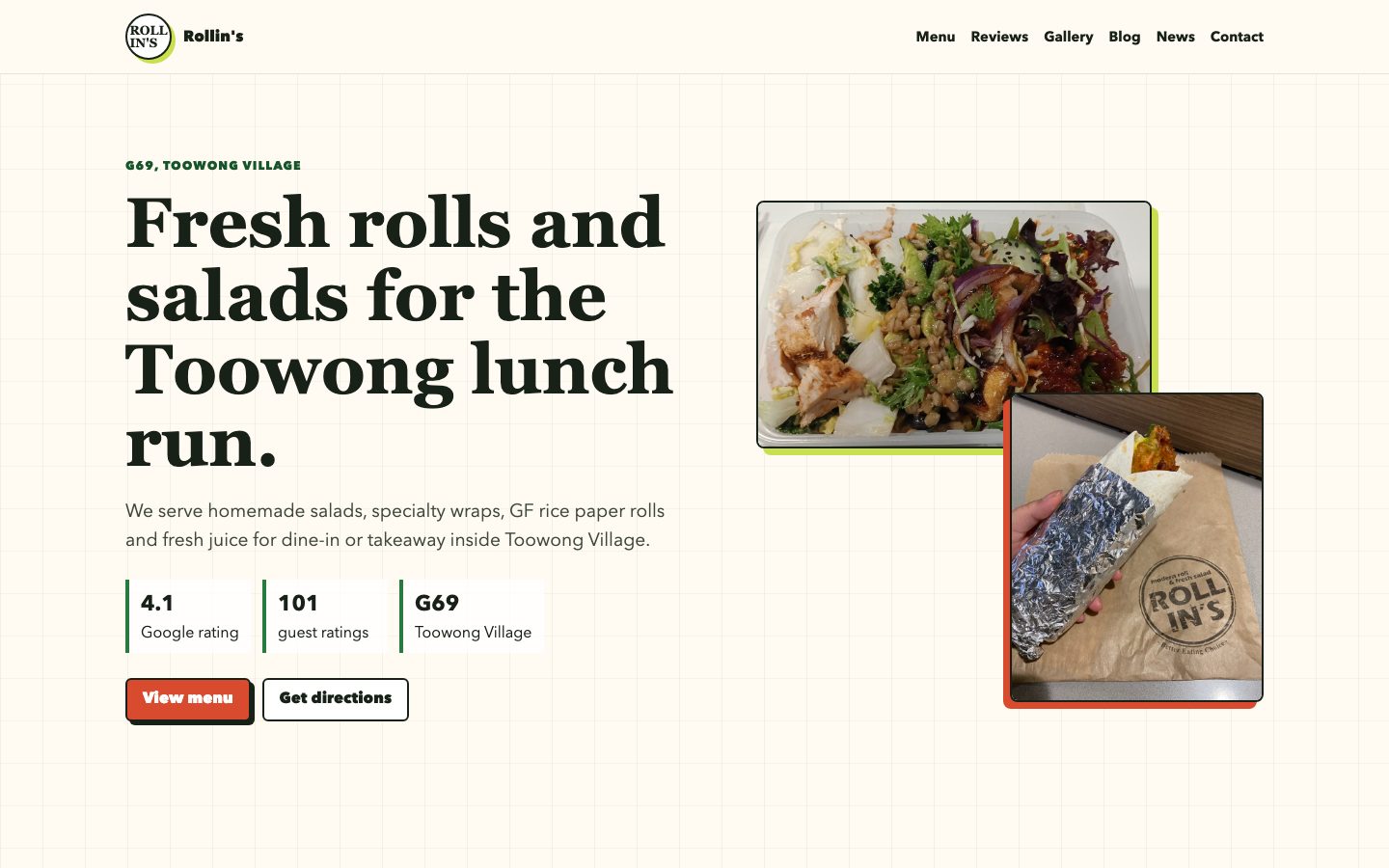 ROLLINS Modern Roll N Fresh Salad website preview