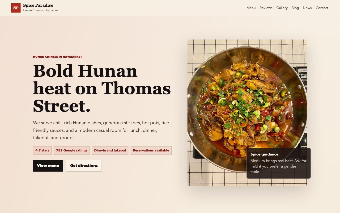Spice Paradise website preview