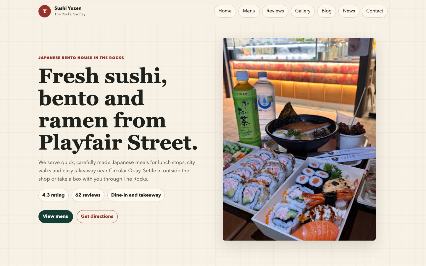 SUSHI YUZEN website preview