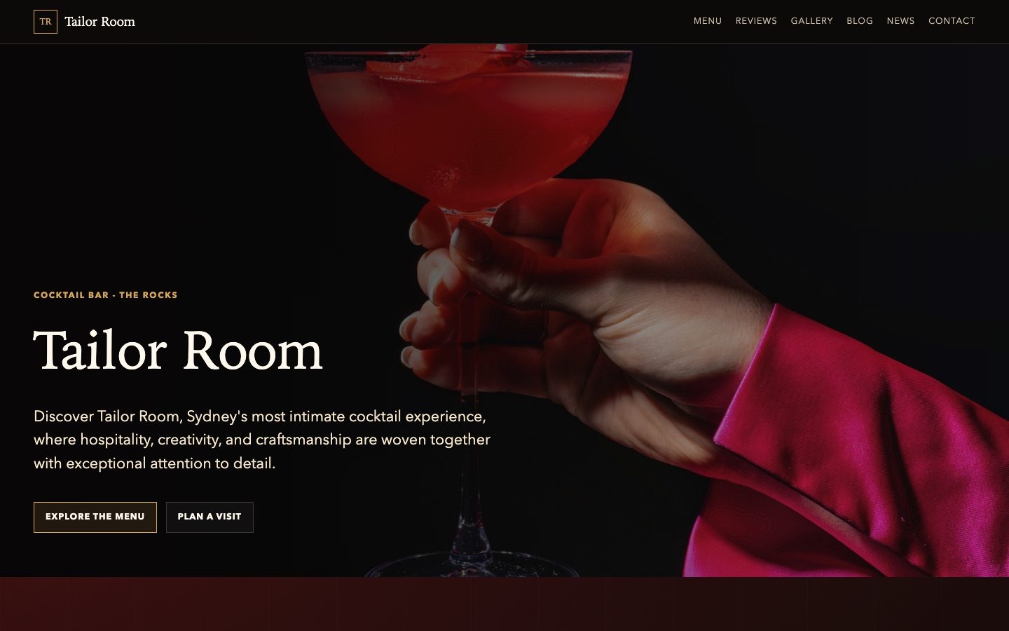 Tailor Room website preview
