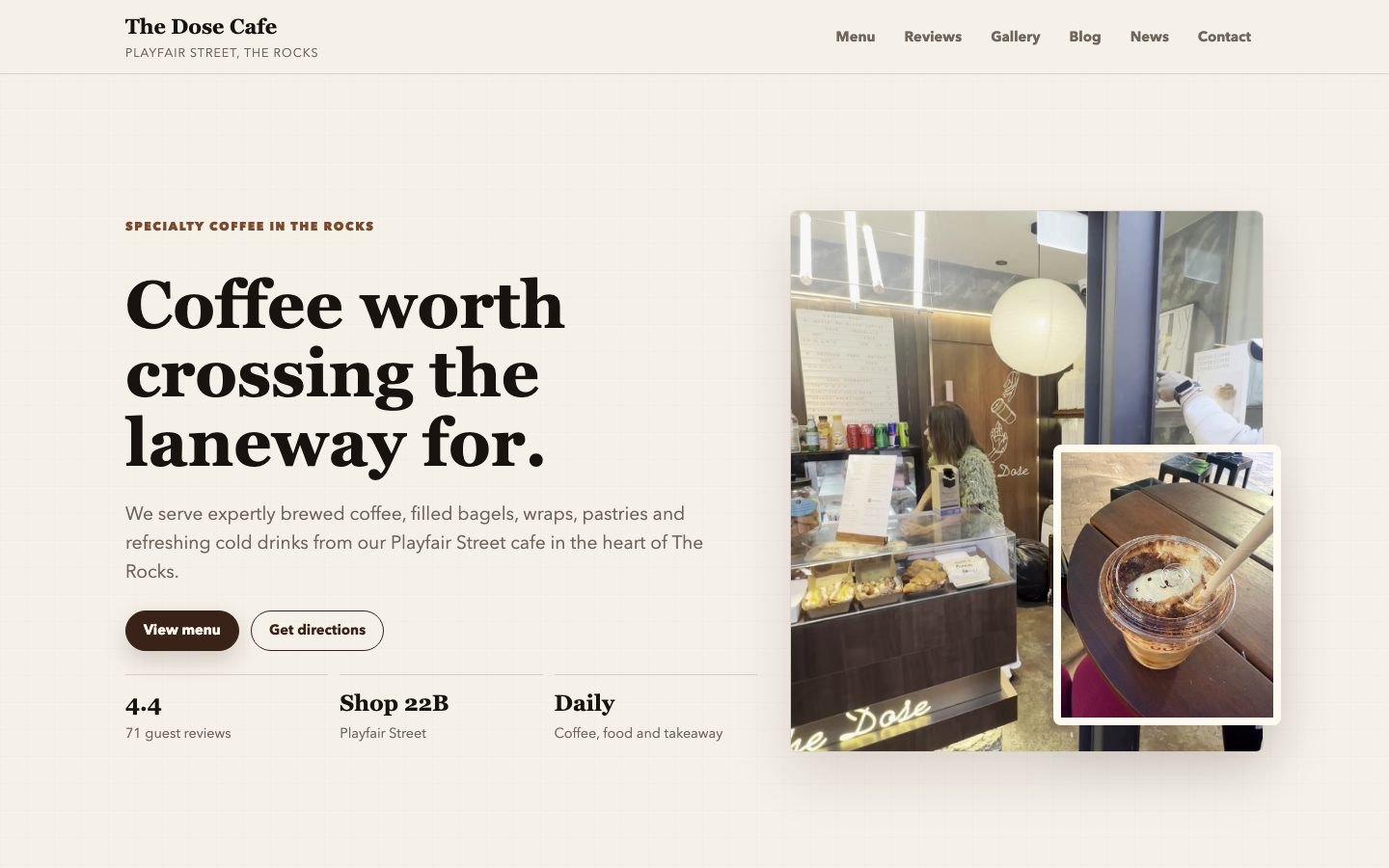 The dose website preview