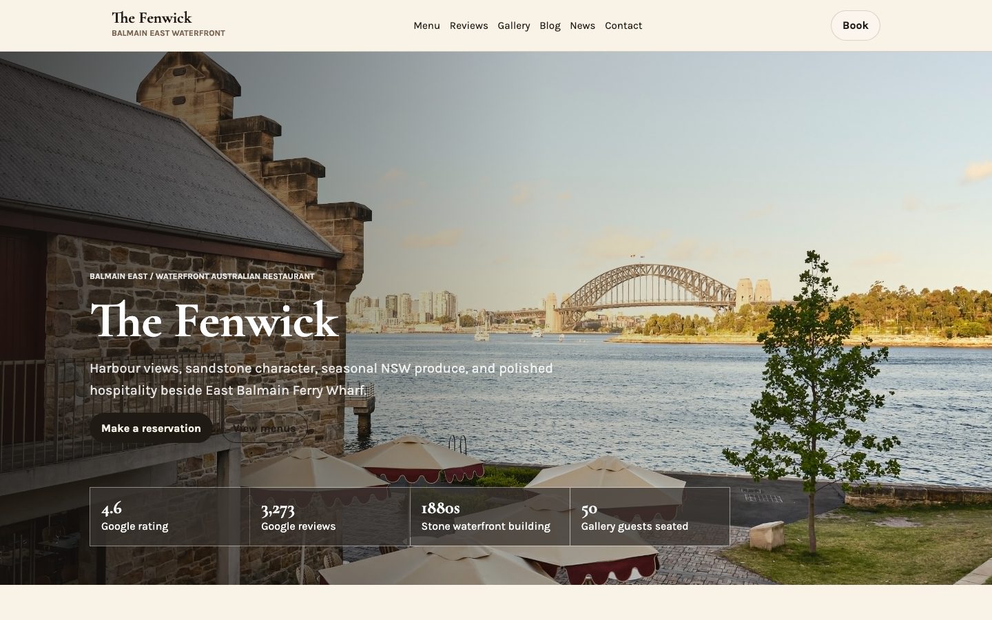 The Fenwick website preview