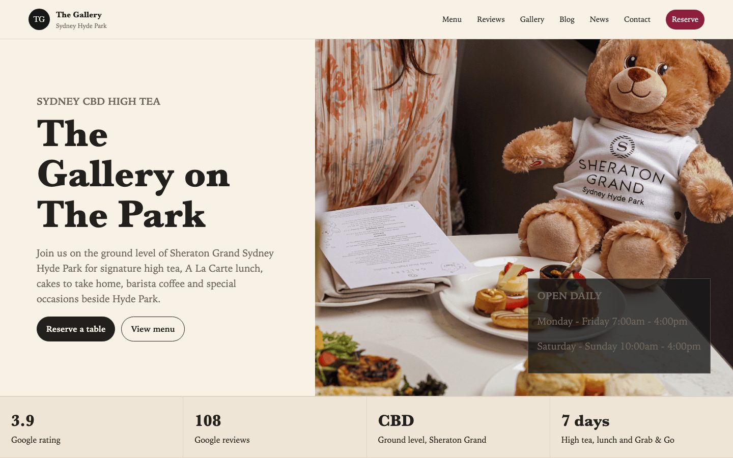 The Gallery website preview