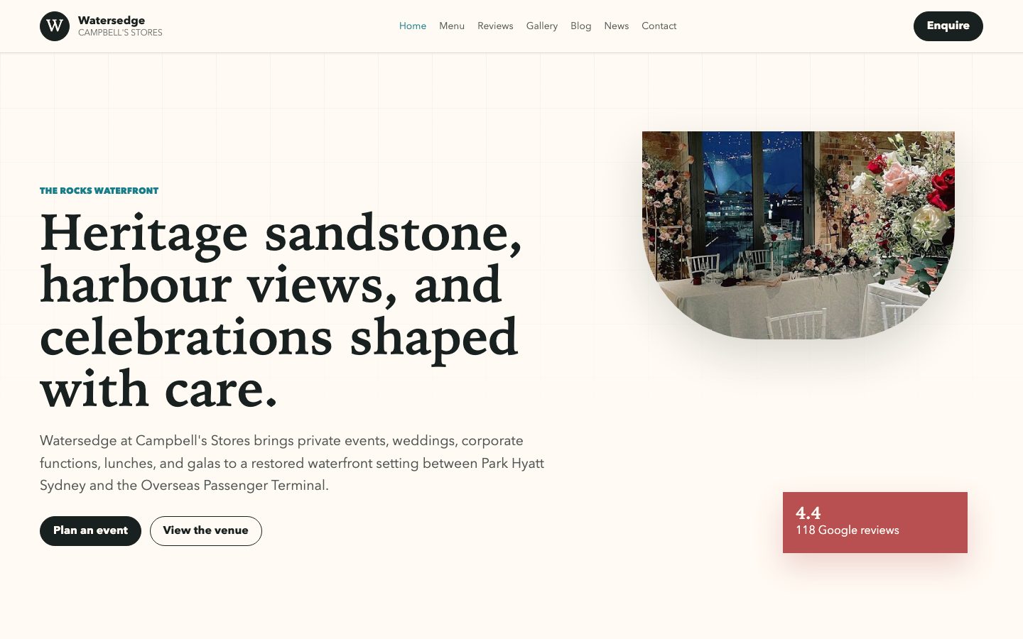 Watersedge at Campbell's Stores website preview